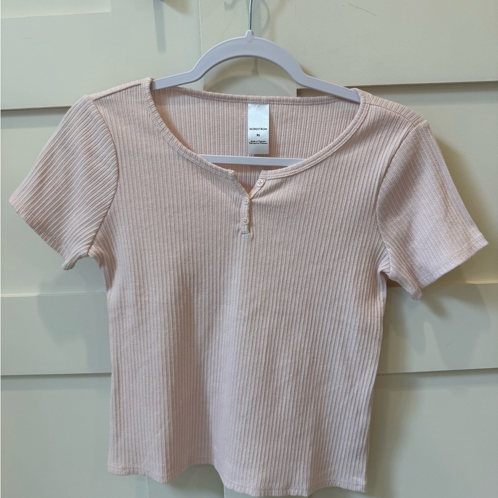 Women's Pink Ribbed Top